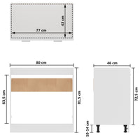 Thumbnail for Spülenunterschrank Weiß 80x46x81,5 cm Holzwerkstoff