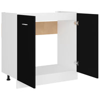 Thumbnail for Spülenunterschrank Schwarz 80x46x81,5 cm Holzwerkstoff