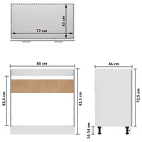 Thumbnail for Spülenunterschrank Betongrau 80x46x81,5 cm Holzwerkstoff