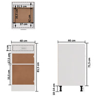 Thumbnail for Schubunterschrank Weiß 40x46x81,5 cm Holzwerkstoff