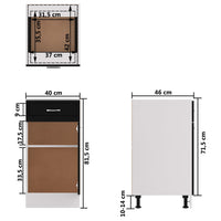 Thumbnail for Schubunterschrank Schwarz 40x46x81,5 cm Holzwerkstoff