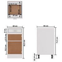 Thumbnail for Schubunterschrank Hochglanz-Weiß 40x46x81,5 cm Holzwerkstoff