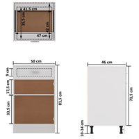 Thumbnail for Schubunterschrank Weiß 50x46x81,5 cm Holzwerkstoff