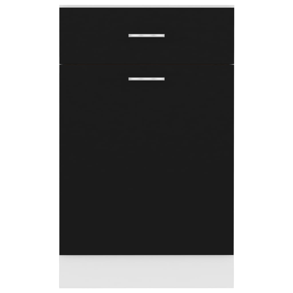 Schubunterschrank Schwarz 50x46x81,5 cm Holzwerkstoff