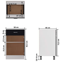 Thumbnail for Schubunterschrank Schwarz 50x46x81,5 cm Holzwerkstoff