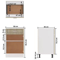 Thumbnail for Schubunterschrank Sonoma-Eiche 50x46x81,5 cm Holzwerkstoff