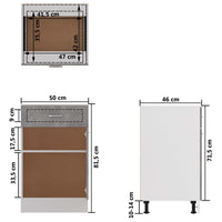 Thumbnail for Schubunterschrank Betongrau 50x46x81,5 cm Holzwerkstoff