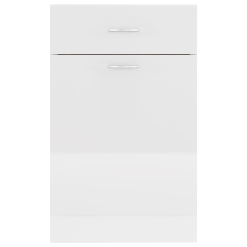 Schubunterschrank Hochglanz-Weiß 50x46x81,5 cm Holzwerkstoff