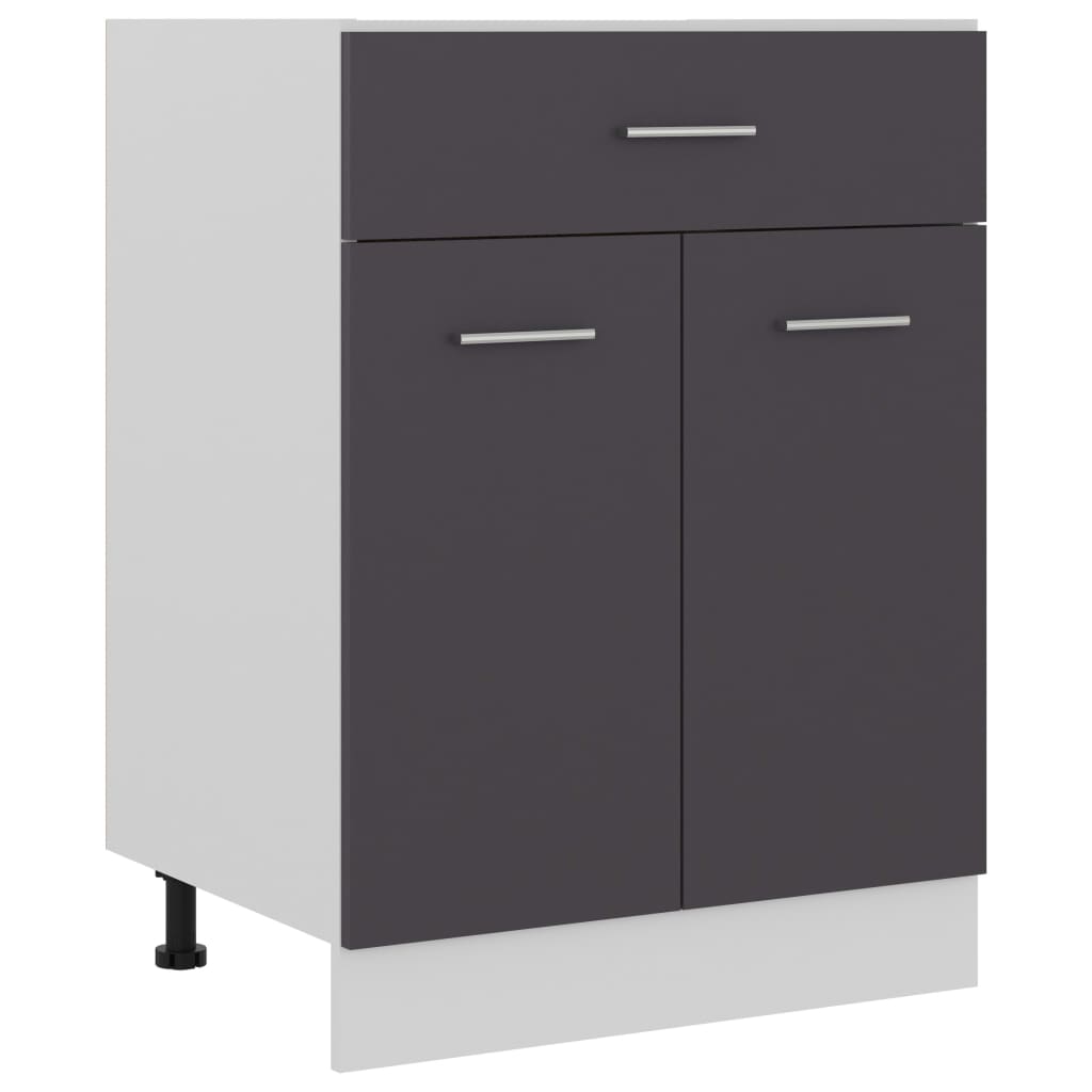 Schubunterschrank Grau 60x46x81,5 cm Holzwerkstoff