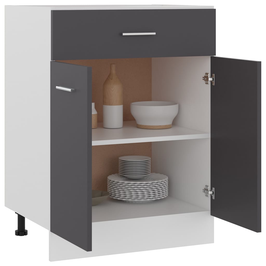 Schubunterschrank Grau 60x46x81,5 cm Holzwerkstoff
