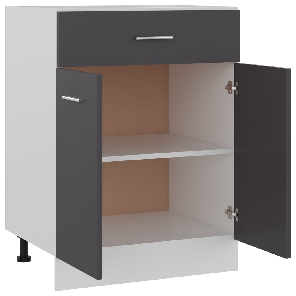 Schubunterschrank Grau 60x46x81,5 cm Holzwerkstoff