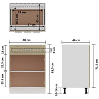 Thumbnail for Schubunterschrank Sonoma-Eiche 60x46x81,5 cm Holzwerkstoff