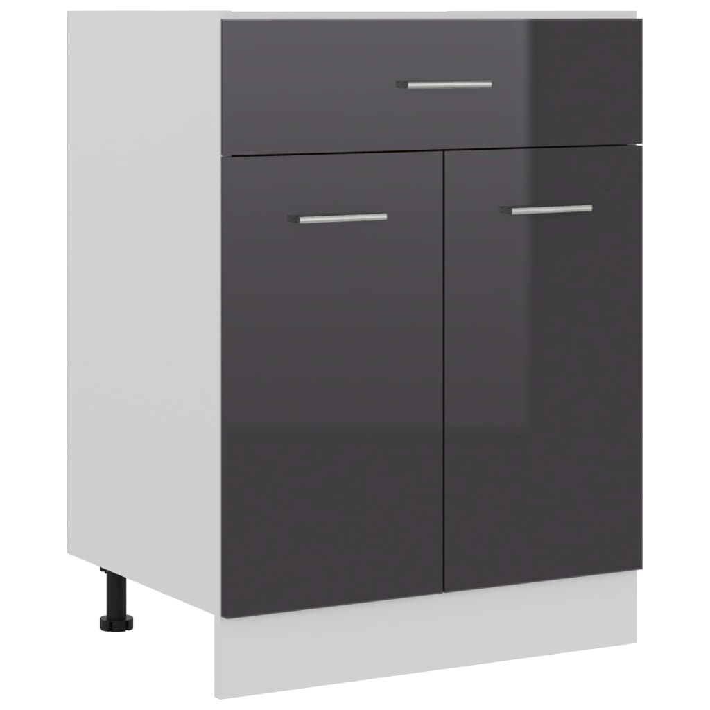 Schubunterschrank Hochglanz-Grau 60x46x81,5 cm Holzwerkstoff