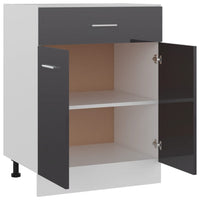 Thumbnail for Schubunterschrank Hochglanz-Grau 60x46x81,5 cm Holzwerkstoff