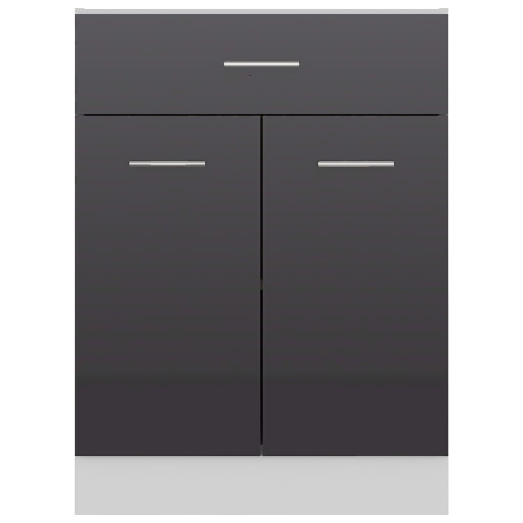 Schubunterschrank Hochglanz-Grau 60x46x81,5 cm Holzwerkstoff