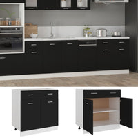 Thumbnail for Schubunterschrank Schwarz 80x46x81,5 cm Holzwerkstoff