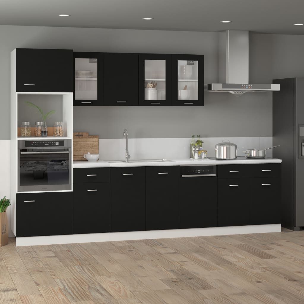 Schubunterschrank Schwarz 80x46x81,5 cm Holzwerkstoff