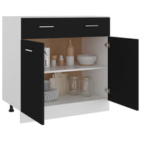 Thumbnail for Schubunterschrank Schwarz 80x46x81,5 cm Holzwerkstoff