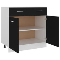 Thumbnail for Schubunterschrank Schwarz 80x46x81,5 cm Holzwerkstoff