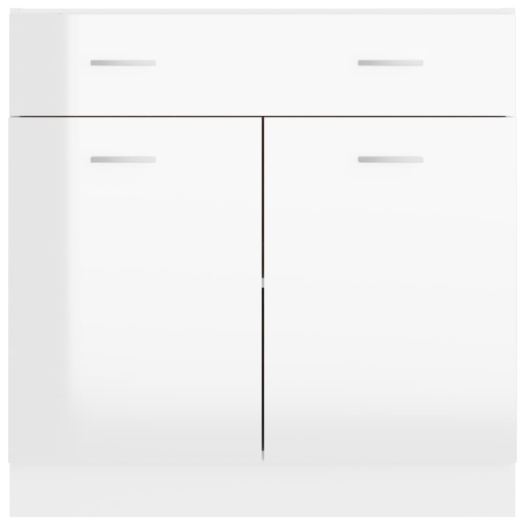 Schubunterschrank Hochglanz-Weiß 80x46x81,5 cm Holzwerkstoff