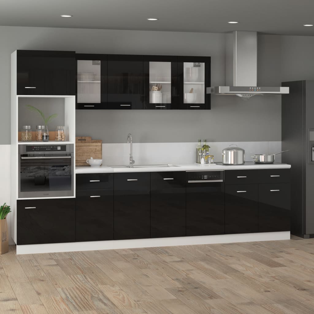 Schubunterschrank Hochglanz-Schwarz 80x46x81,5 cm Holzwerkstoff