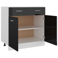 Thumbnail for Schubunterschrank Hochglanz-Schwarz 80x46x81,5 cm Holzwerkstoff