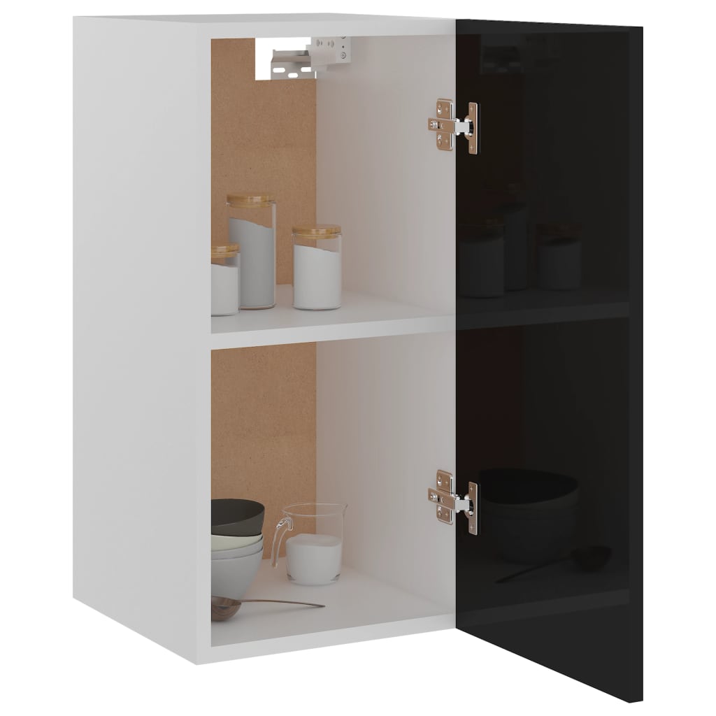 Hängeschrank Hochglanz-Schwarz 29,5x31x60 cm Holzwerkstoff