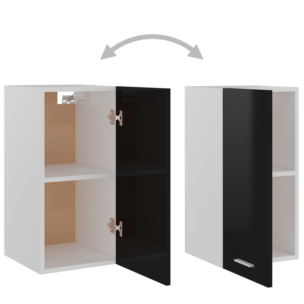 Hängeschrank Hochglanz-Schwarz 29,5x31x60 cm Holzwerkstoff