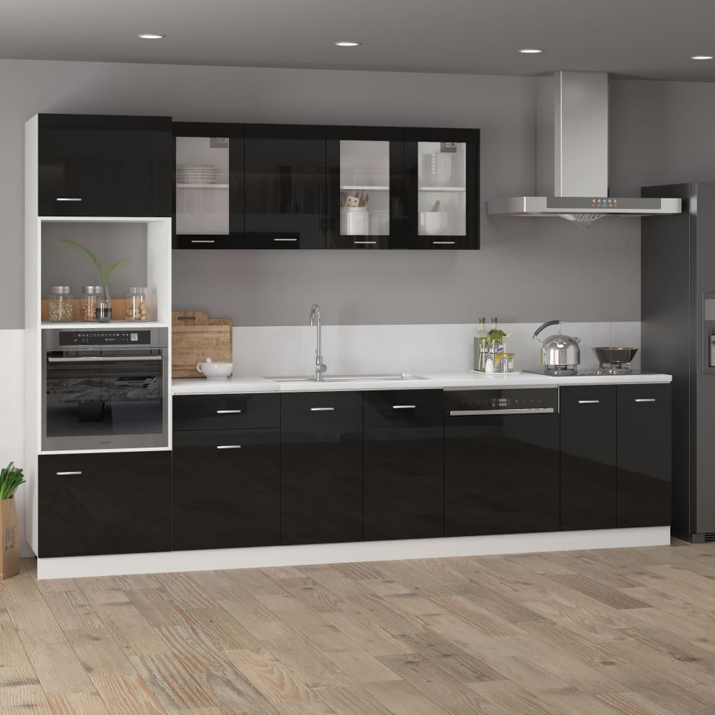 Hängeschrank Hochglanz-Schwarz 39,5x31x60 cm Holzwerkstoff