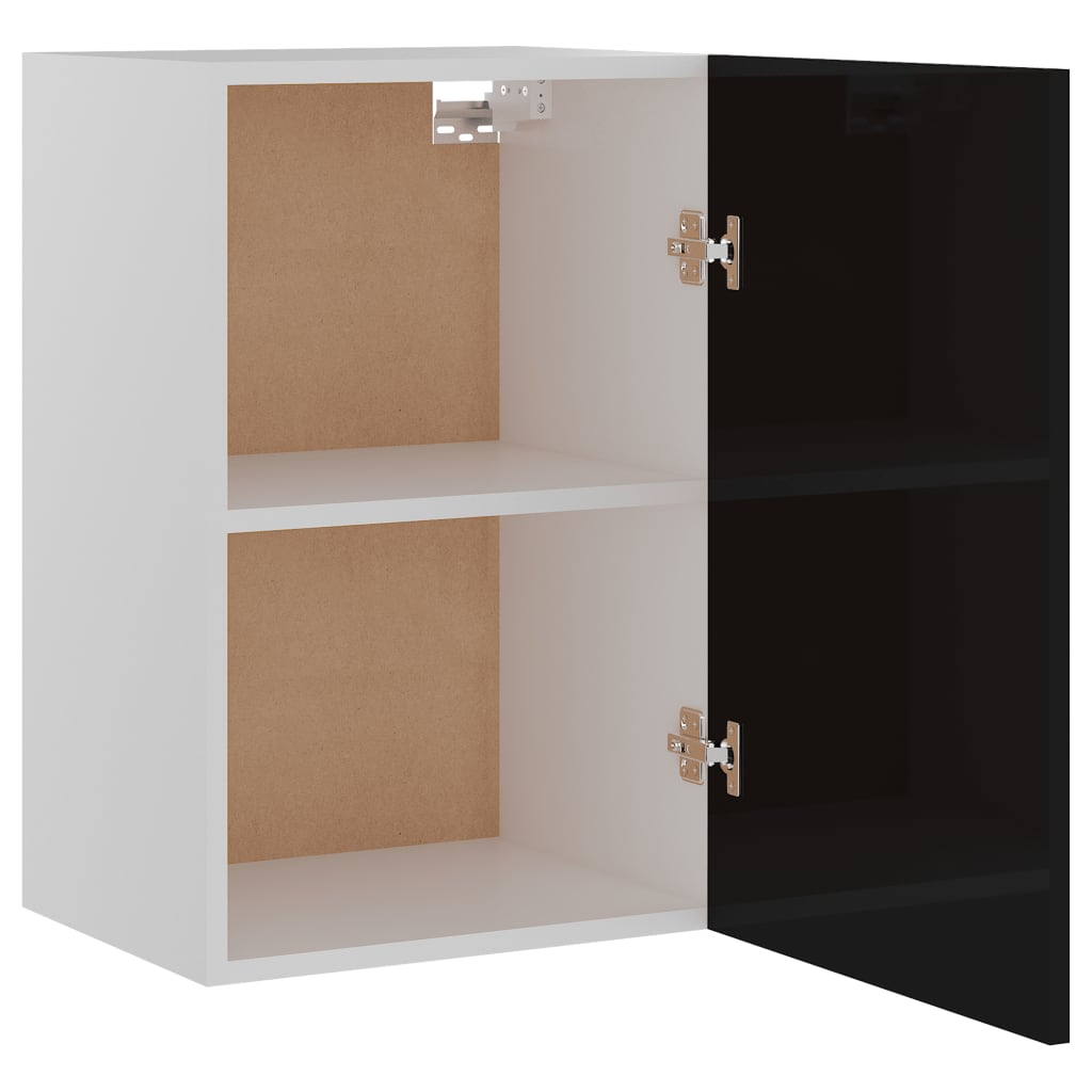 Hängeschrank Hochglanz-Schwarz 39,5x31x60 cm Holzwerkstoff