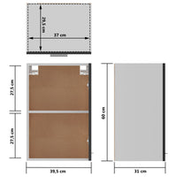 Thumbnail for Hängeschrank Hochglanz-Schwarz 39,5x31x60 cm Holzwerkstoff
