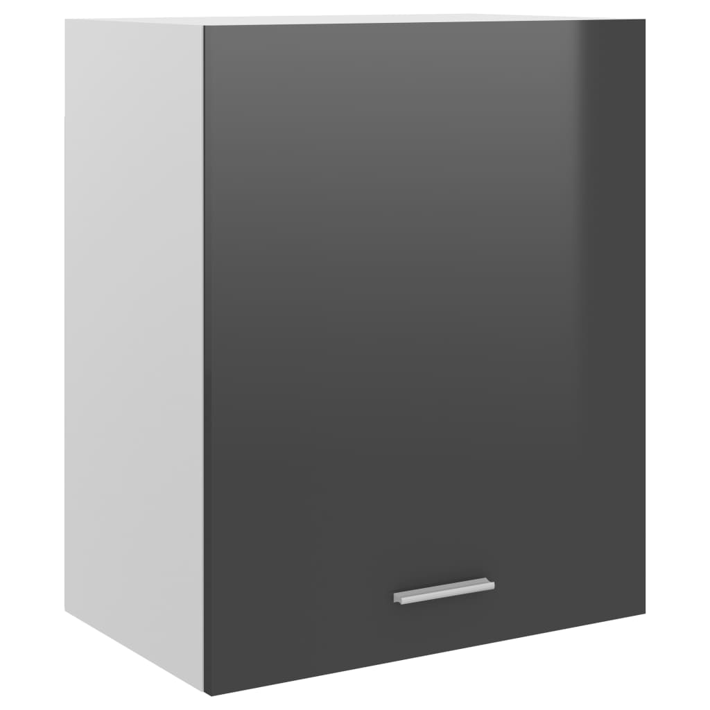 Hängeschrank Hochglanz-Grau 50x31x60 cm Holzwerkstoff