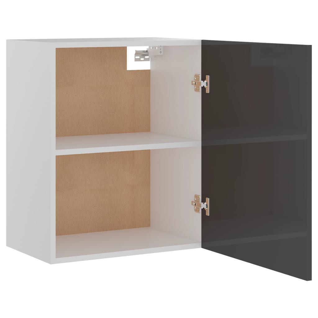 Hängeschrank Hochglanz-Grau 50x31x60 cm Holzwerkstoff