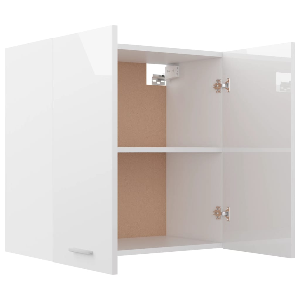 Hängeschrank Hochglanz-Weiß 60x31x60 cm Holzwerkstoff