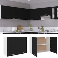 Thumbnail for Hängeschrank Schwarz 80x31x60 cm Holzwerkstoff