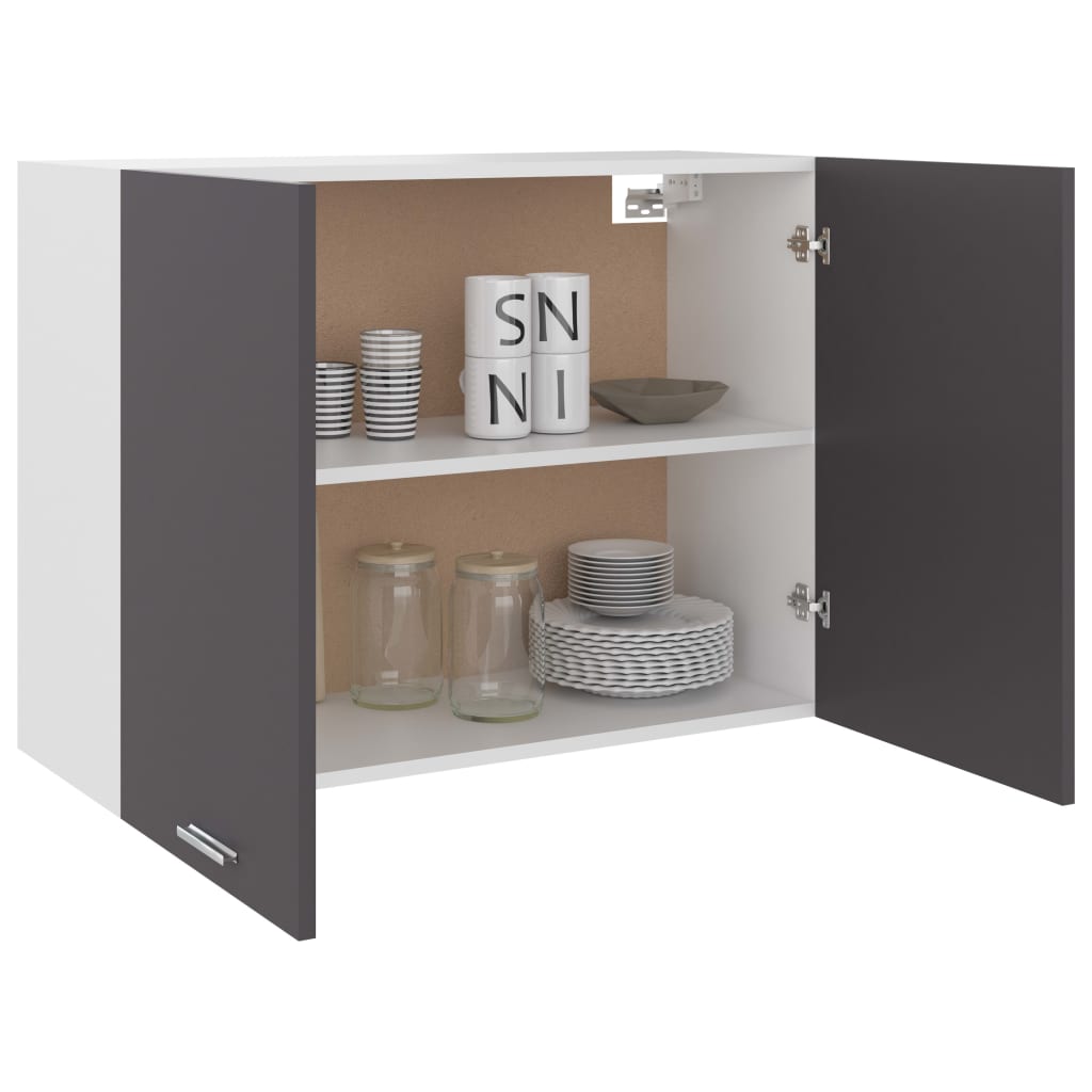 Hängeschrank Grau 80x31x60 cm Holzwerkstoff