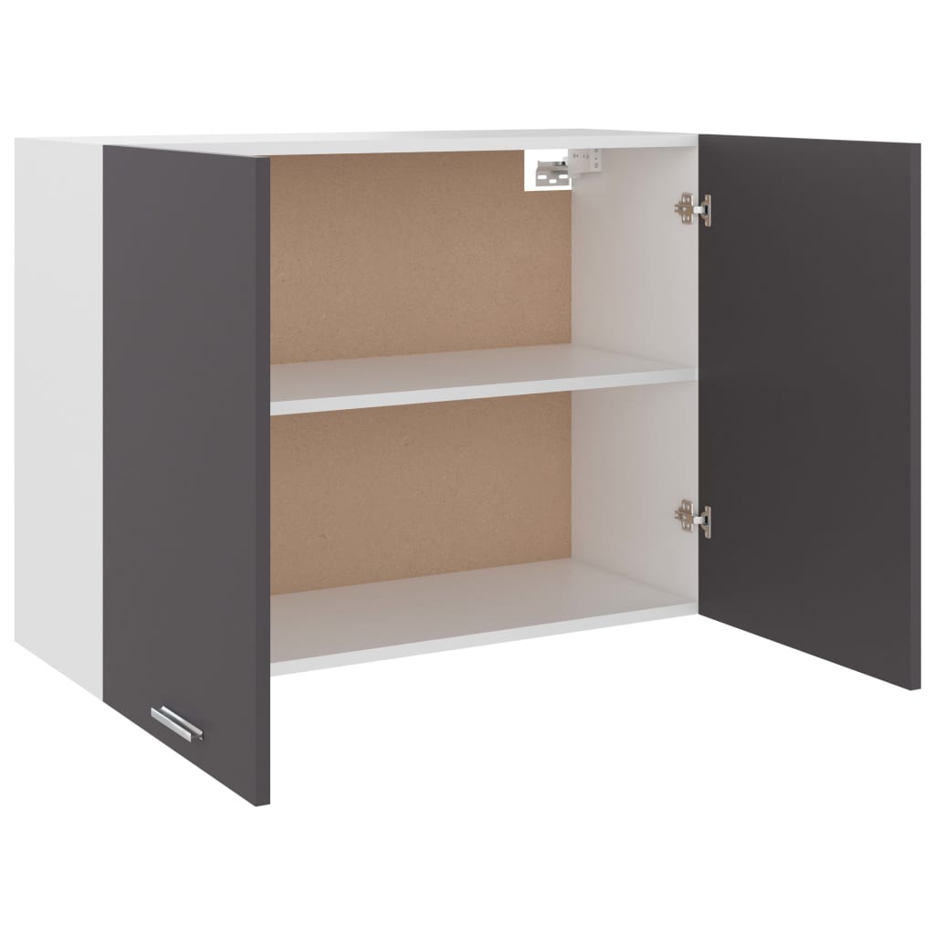 Hängeschrank Grau 80x31x60 cm Holzwerkstoff