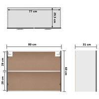 Thumbnail for Hängeschrank Grau 80x31x60 cm Holzwerkstoff
