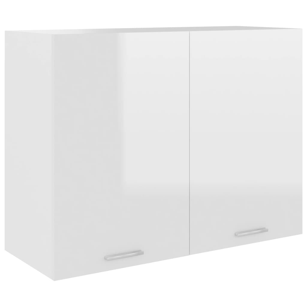 Hängeschrank Hochglanz-Weiß 80x31x60 cm Spanplatte