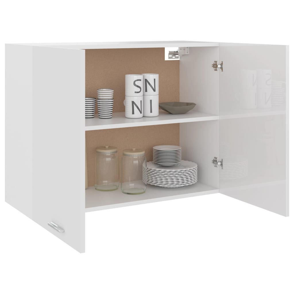 Hängeschrank Hochglanz-Weiß 80x31x60 cm Spanplatte