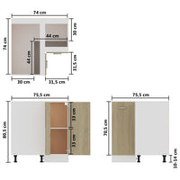 Thumbnail for Eckunterschrank Sonoma-Eiche 75,5x75,5x80,5 cm Holzwerkstoff