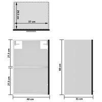 Thumbnail for Hängeglasschrank Schwarz 40x31x60 cm Holzwerkstoff