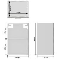 Thumbnail for Hängeglasschrank Betongrau 40x31x60 cm Holzwerkstoff