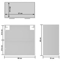 Thumbnail for Hängeglasschrank Weiß 60x31x60 cm Spanplatte