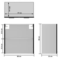 Thumbnail for Hängeglasschrank Schwarz 60x31x60 cm Holzwerkstoff