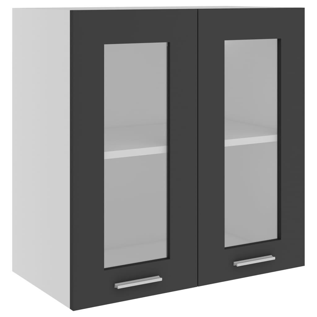 Hängeglasschrank Grau 60x31x60 cm Holzwerkstoff