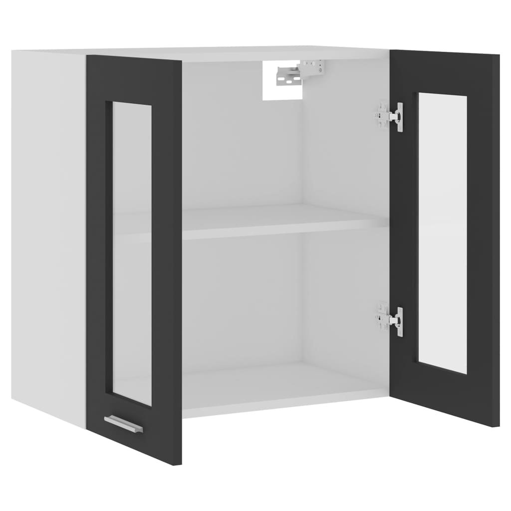 Hängeglasschrank Grau 60x31x60 cm Holzwerkstoff