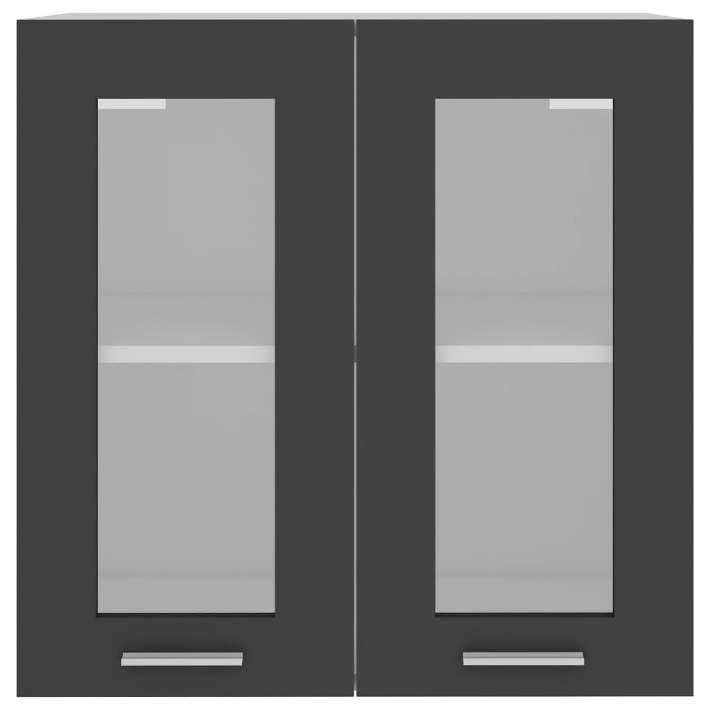 Hängeglasschrank Grau 60x31x60 cm Holzwerkstoff