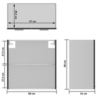 Thumbnail for Hängeglasschrank Grau 60x31x60 cm Holzwerkstoff