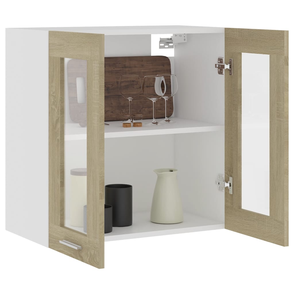 Hängeglasschrank Sonoma-Eiche 60x31x60 cm Spanplatte